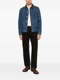 Brunello Cucinelli suede-collar buttoned denim jacket