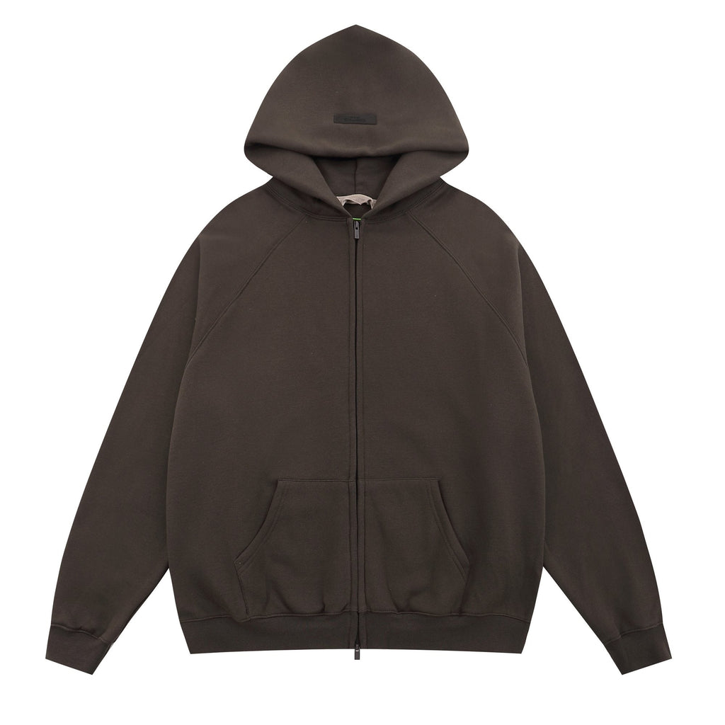 Essentials Fear of God Tonal Logo Full-Zip Hoodie